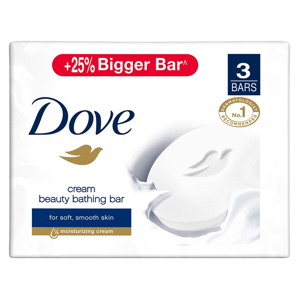 Dove Cream Beauty Bar - Soft Smooth Moisturised Skin 3X125 G