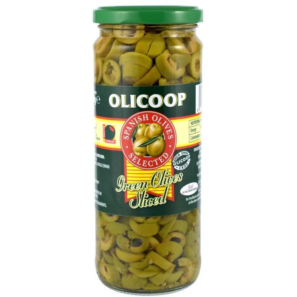 Olicoop Green Olives Sliced Jar 450G