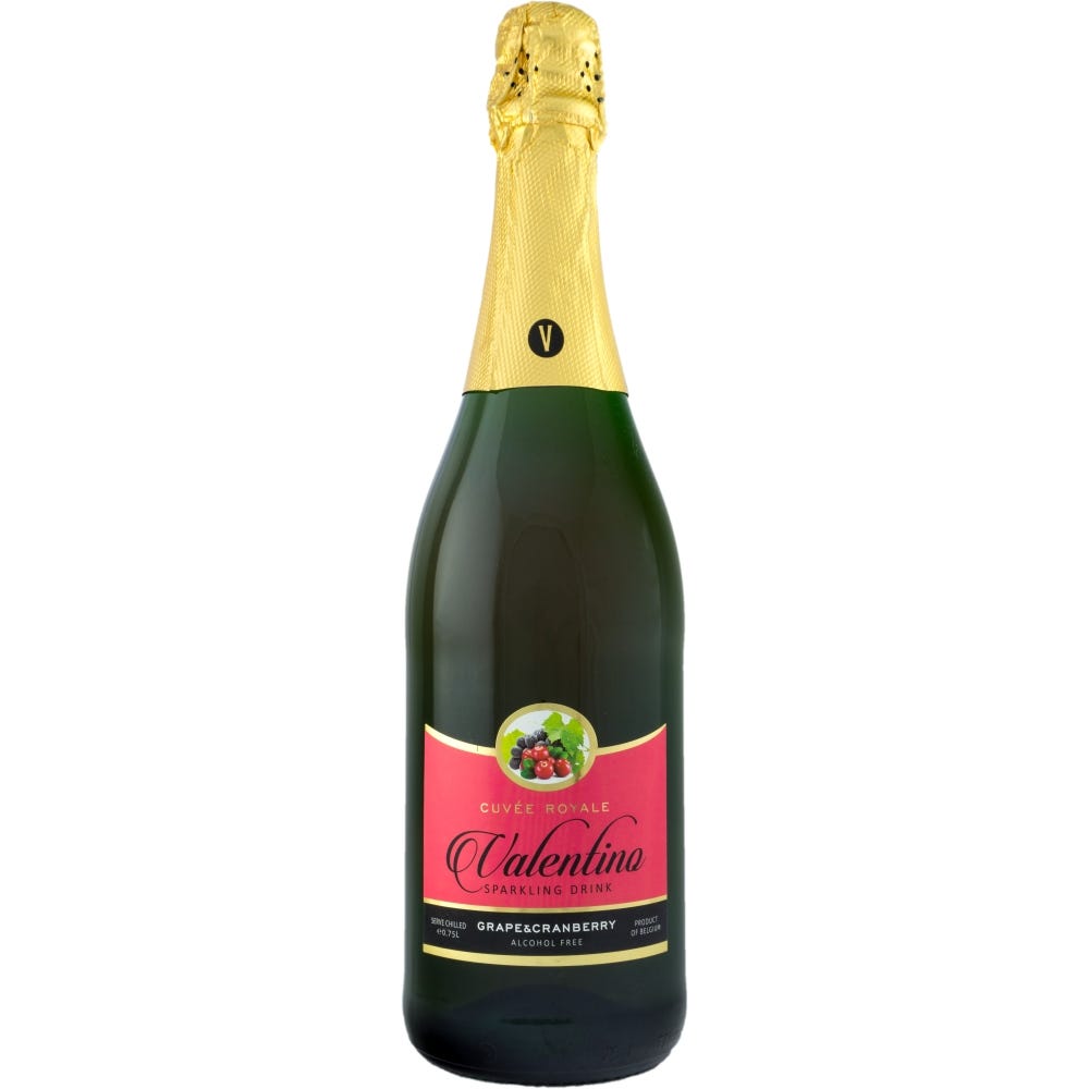 Valentino Sparkling Grape & Cranberry Drink 750Ml