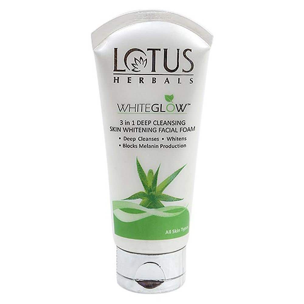 Lotus White Glow Skin Whitening Facial Foam Cleanser Tube 50G