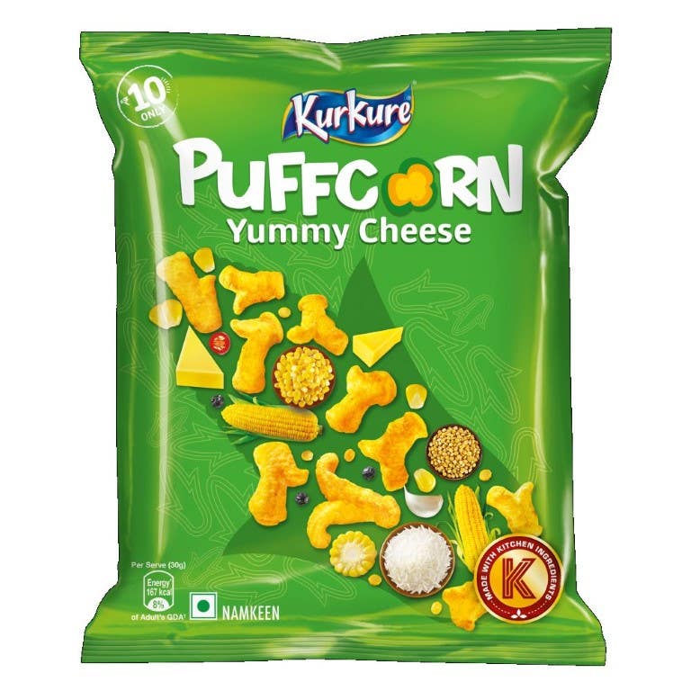 Kurkure Yummy Cheese Puffcorn Pouch 28G