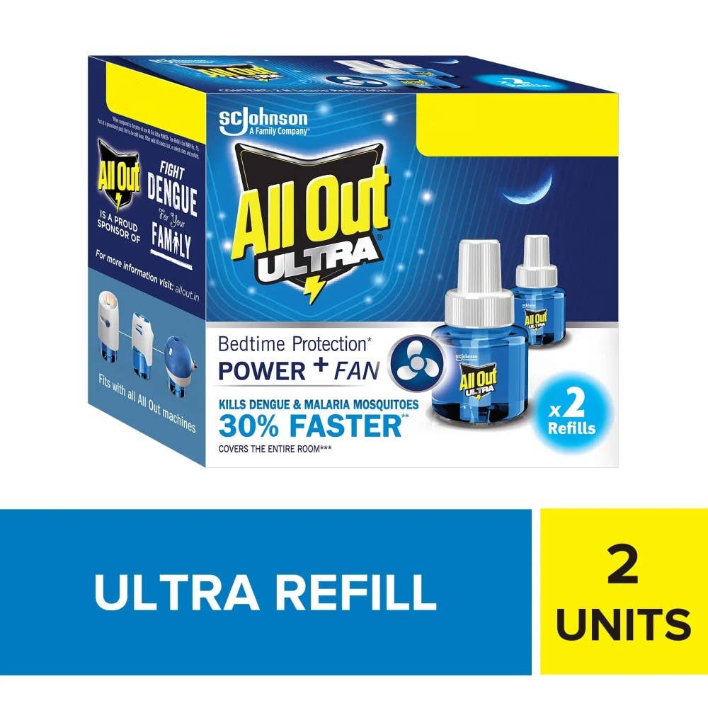 Allout Ultra Power+Fan Mosquito Liquid Refill Twin Pack 2X45Ml