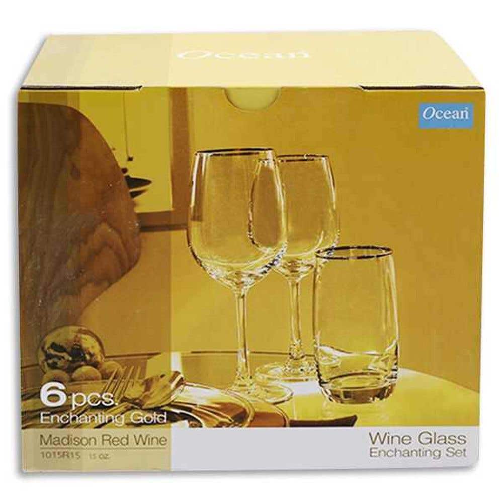 Ocean Madison Red Wine Gold Stem Glasses 6 U (Units)