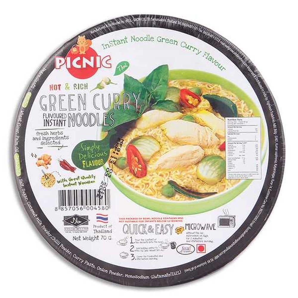 Picnic Bowl Noodles Hot & Rich Green Curry 70G