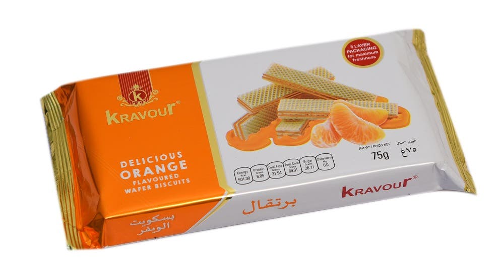 Kravour Orange Flavoured Wafer Biscuit 75G