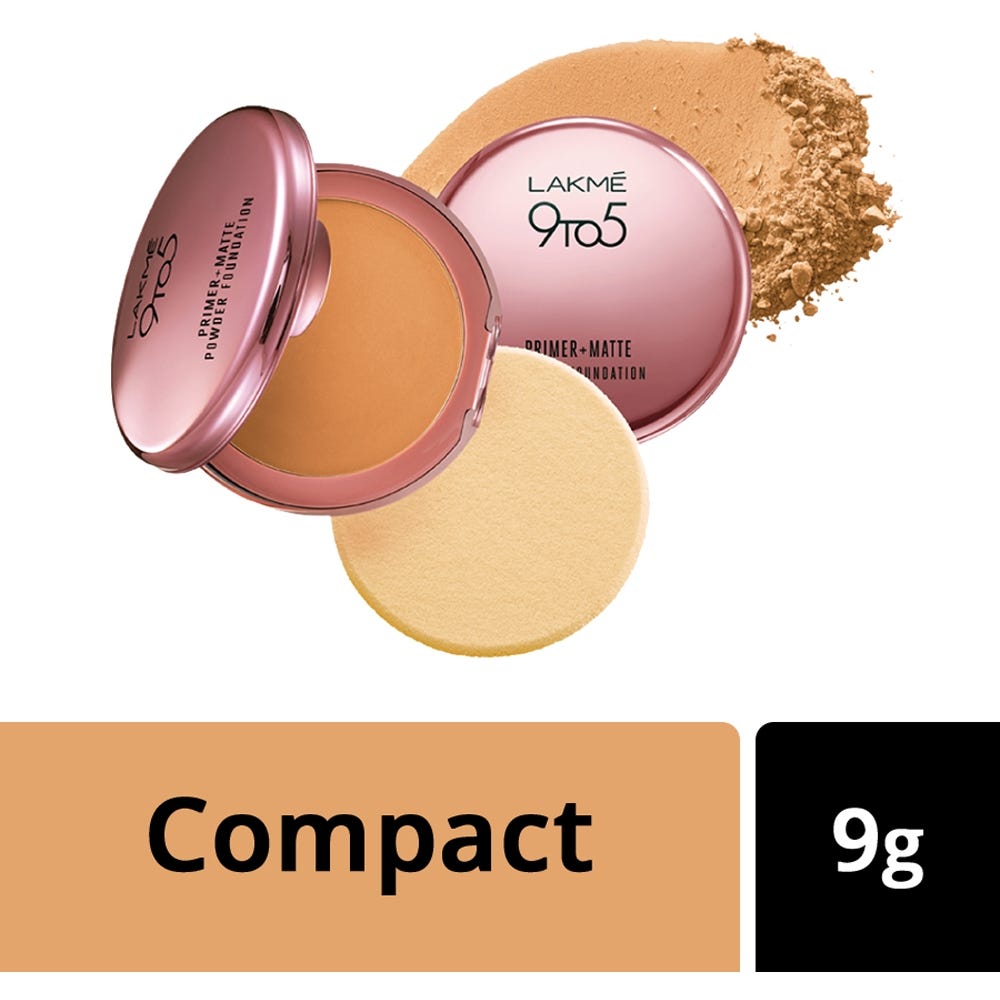 Lakme 9 To 5 Primer + Matte Powder Foundation Compact - Honey Dew - 9Gm
