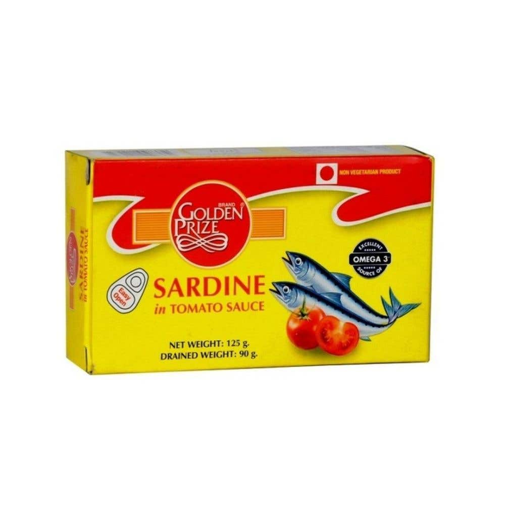 Golden Prize Canned Sardine Tomato Sauce Can 125G