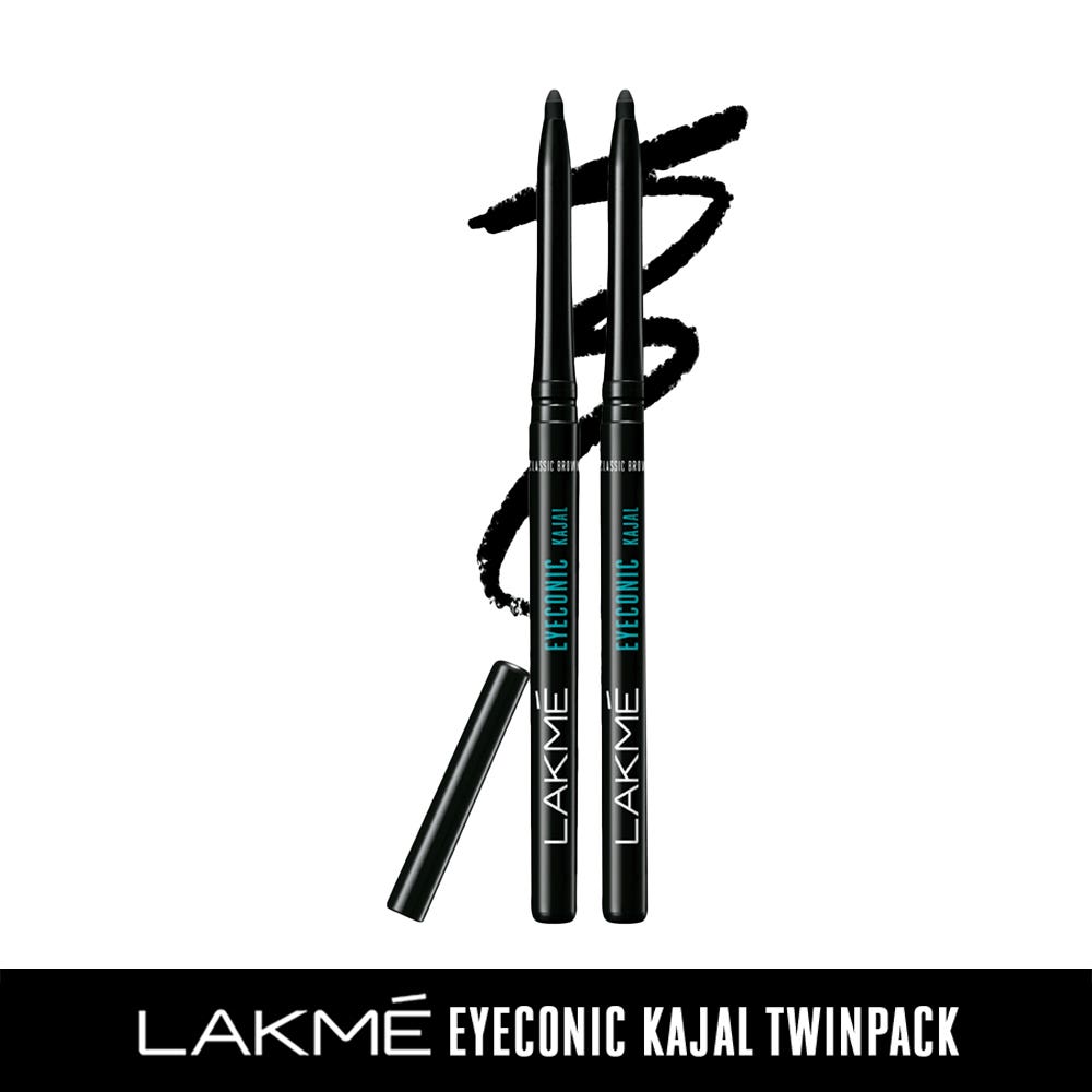 Lakme Eyeconic Kajal Black - Twin Pack 0.35G + 0.35G