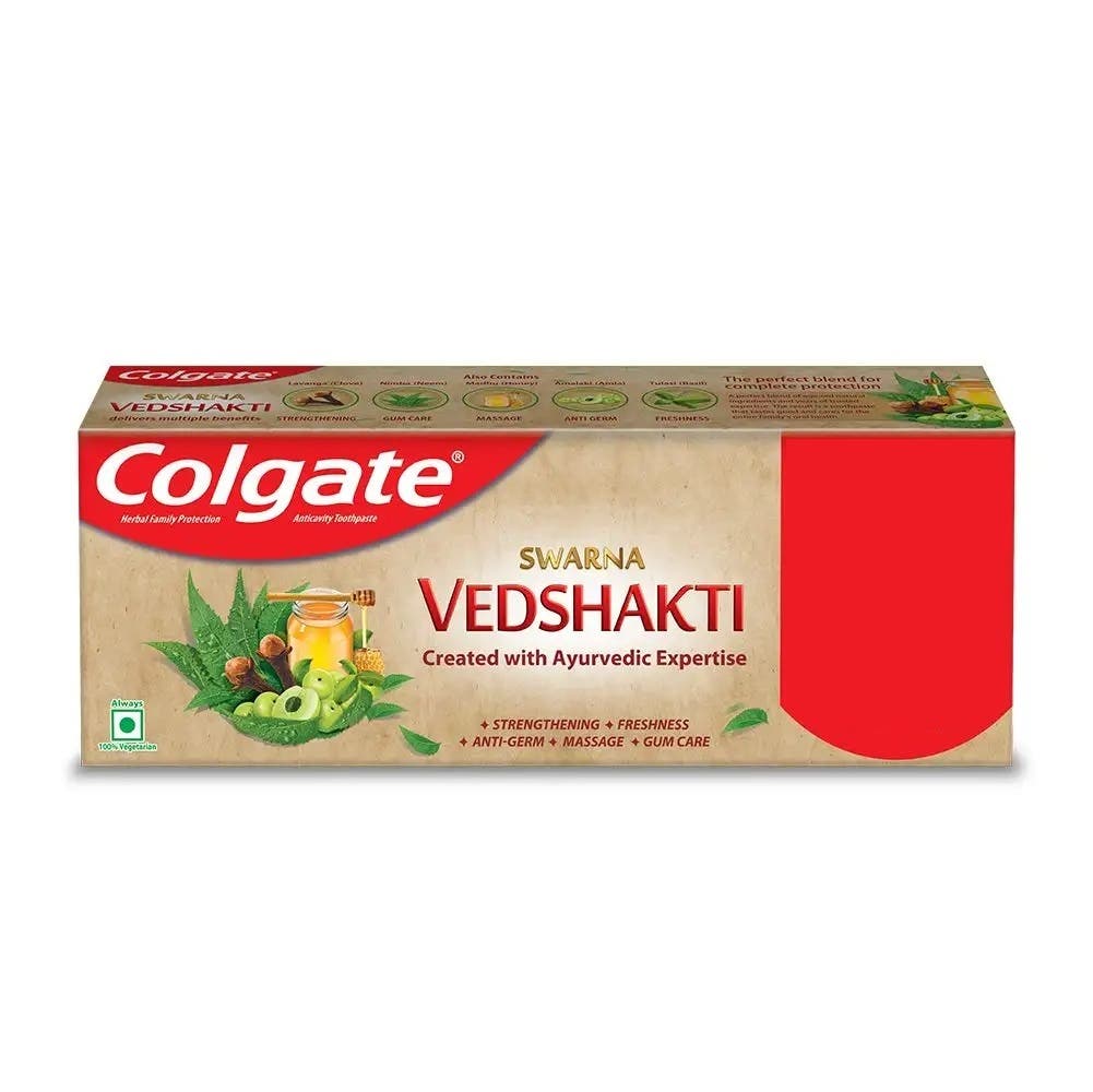 Colgate Swarna Vedshakti Ayurvedic Toothpaste Anti-Bacterial Paste For Whole Mouth Health With Neem Clove And Honey 400G 200G X 2 (Saver Pack)