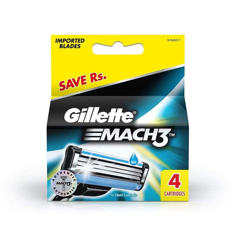 Gillette Mach 3 Razor + 4 Cartridges Pack