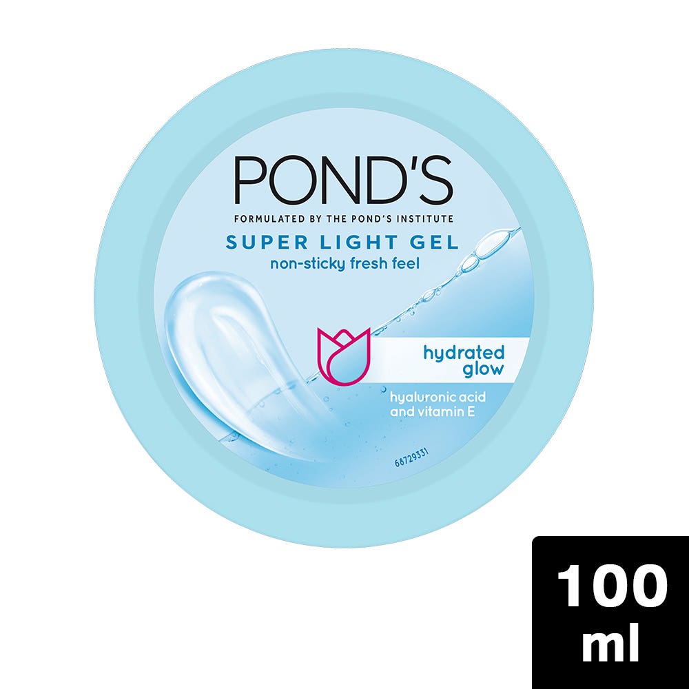 Pond'S Super Light Gel Oil Free Face Moisturizer 98G- With Hyaluronic Acid & Vitamin E For Fresh Glowing Skin & 24 Hr Hydration - Daily Use