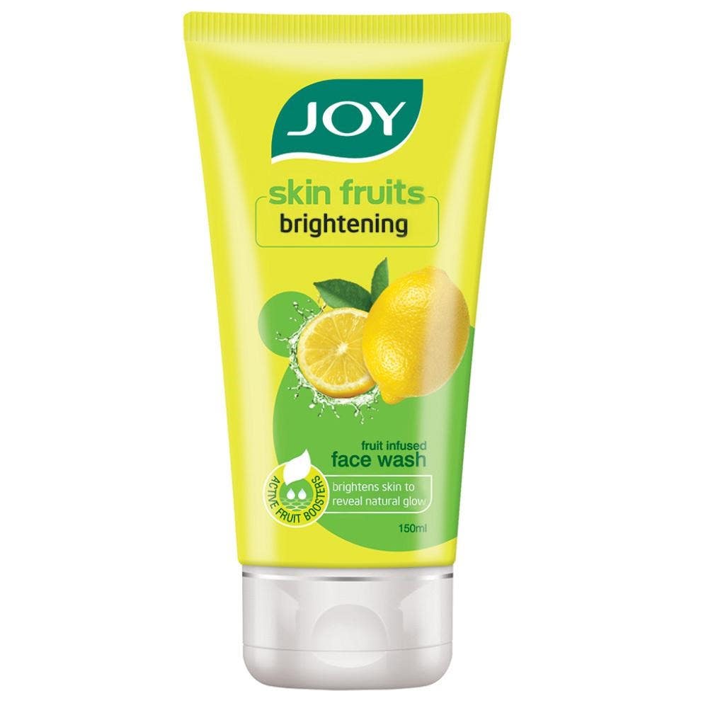 Joy Skin Fruits Lemon Brightening Face Wash, Oil Clear and Fruit Infused With Lemon extracts & Active Fruit Boosters, Lemon Face Wash For Oily Skin  Brightens Skin to Reveal Natural Glow, 150 ml
