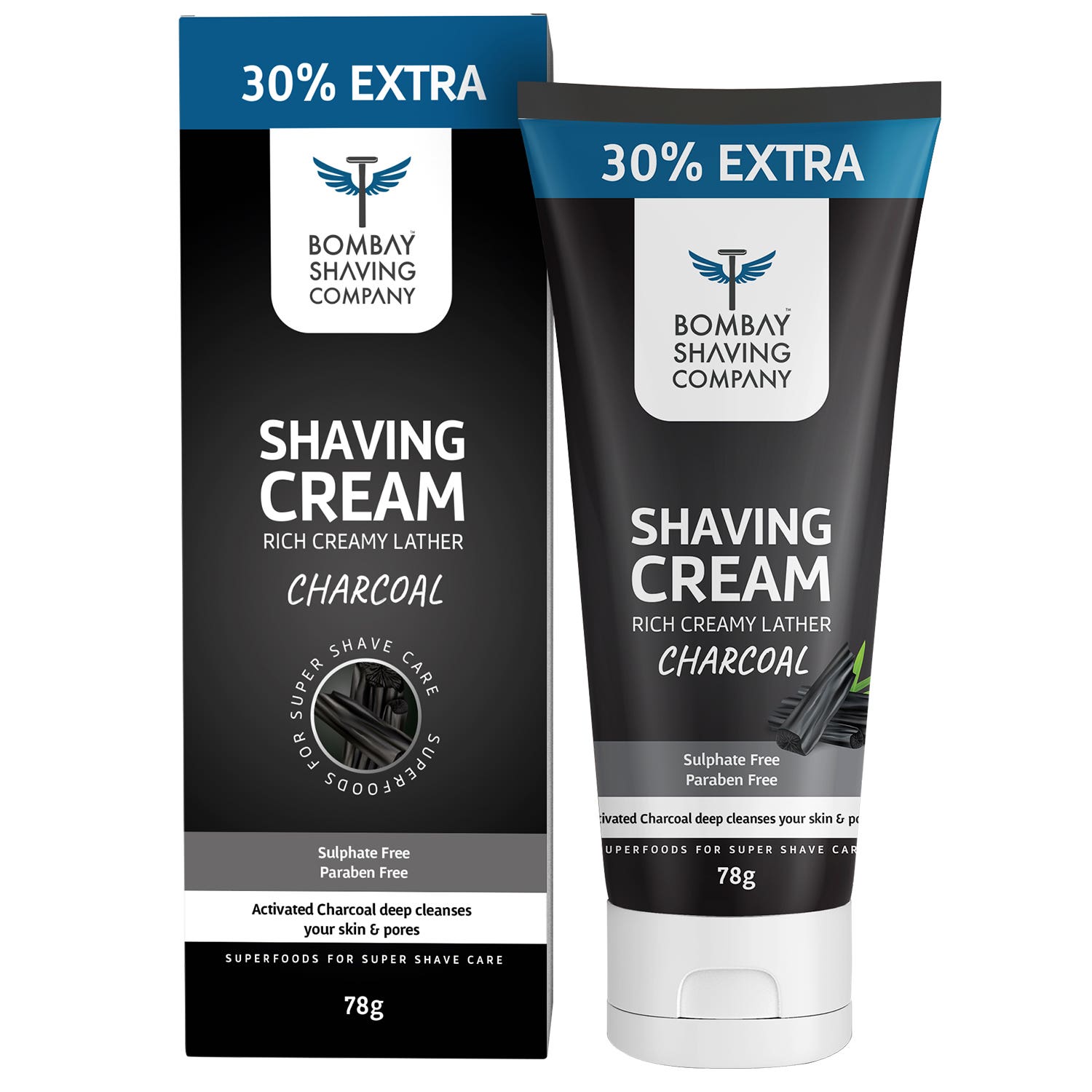 Bombay Shaving Charcoal Shaving Cream 78G