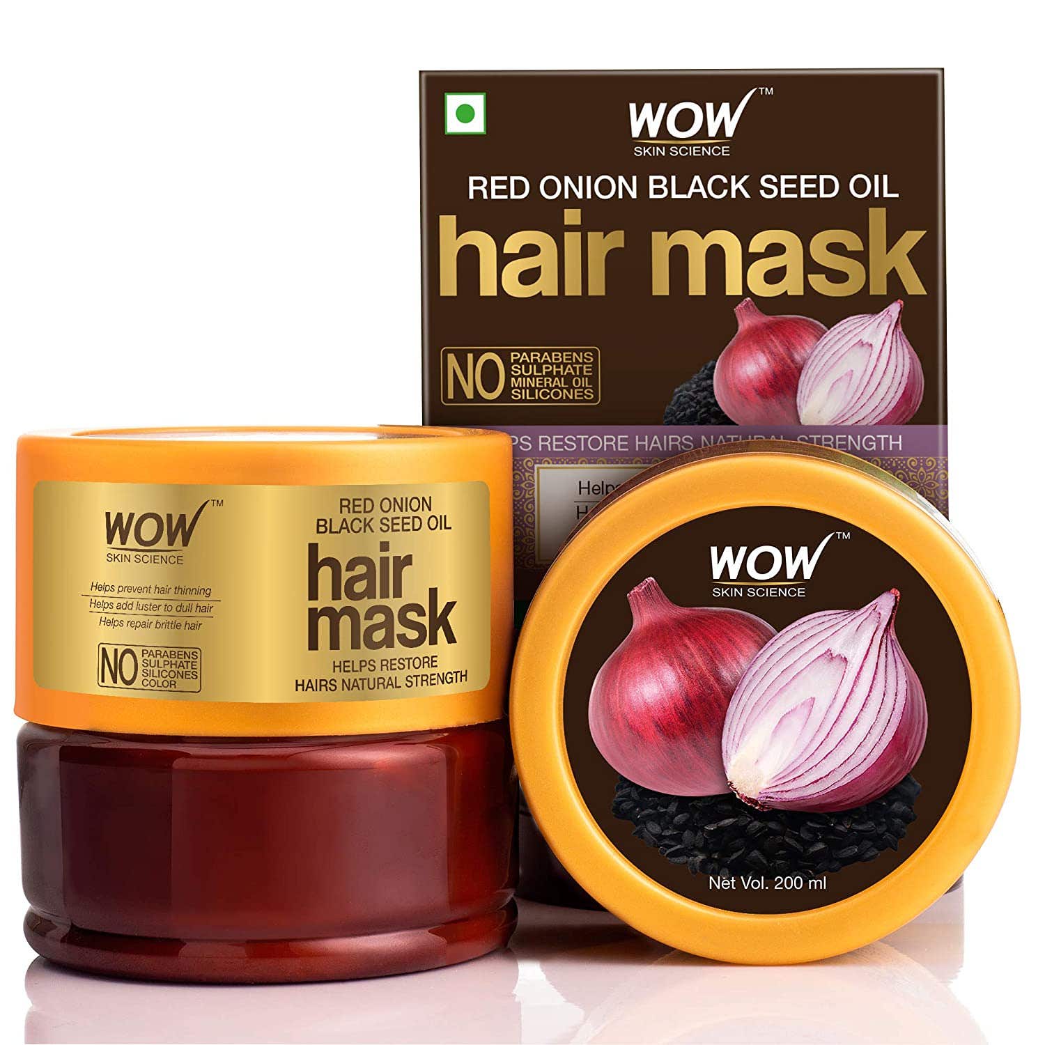 Wow Red On Blk Seed Oil Hair Mask 200Ml
