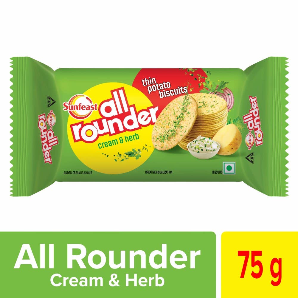 Sunfeast All Rounder Cream And Herb Salted Biscuit 75G