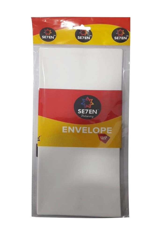 Se7En Envlope 11Cm X 5 Cm White Pack Of 10